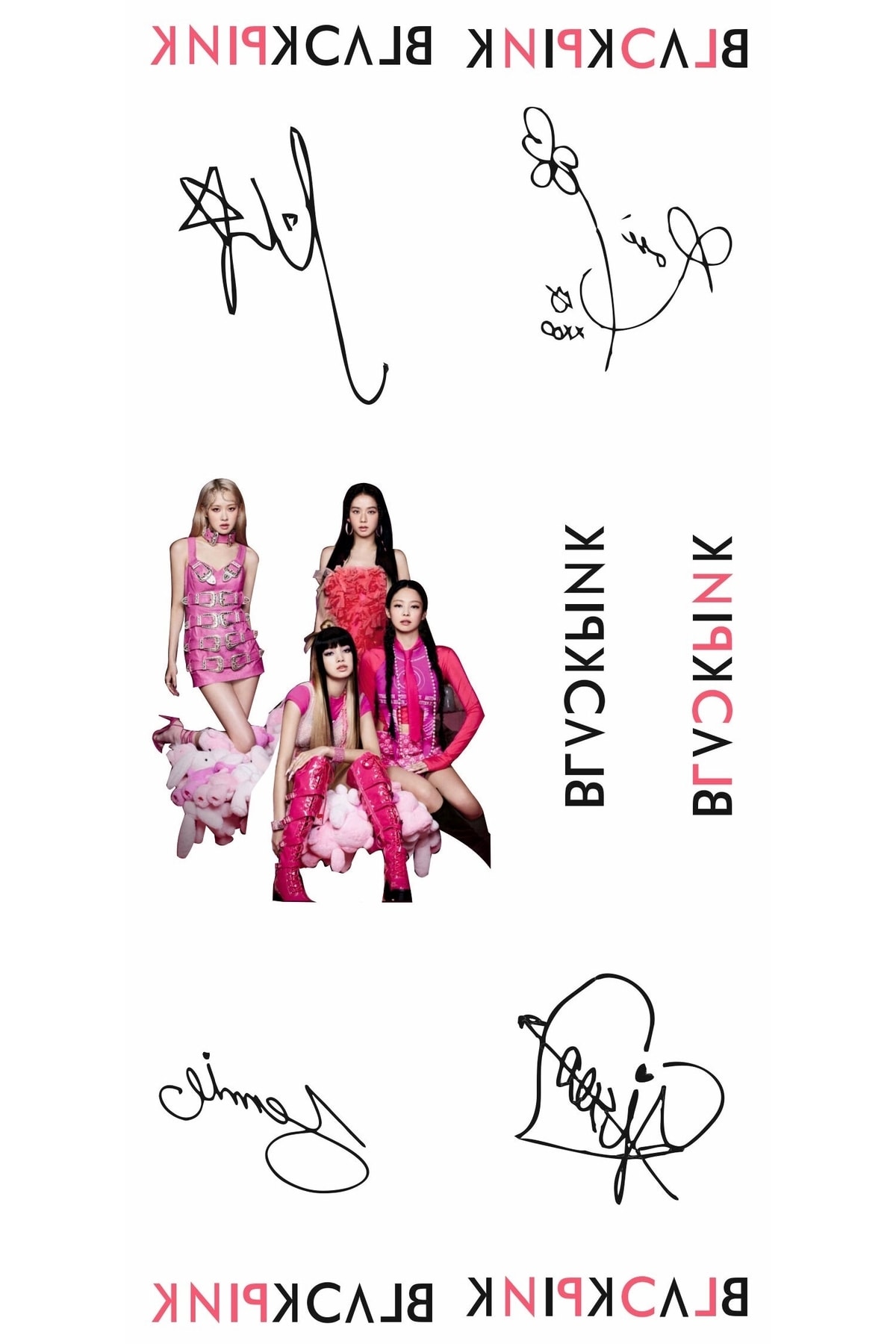 Trendonline Black Pink Geçici Vücut Dövmesi