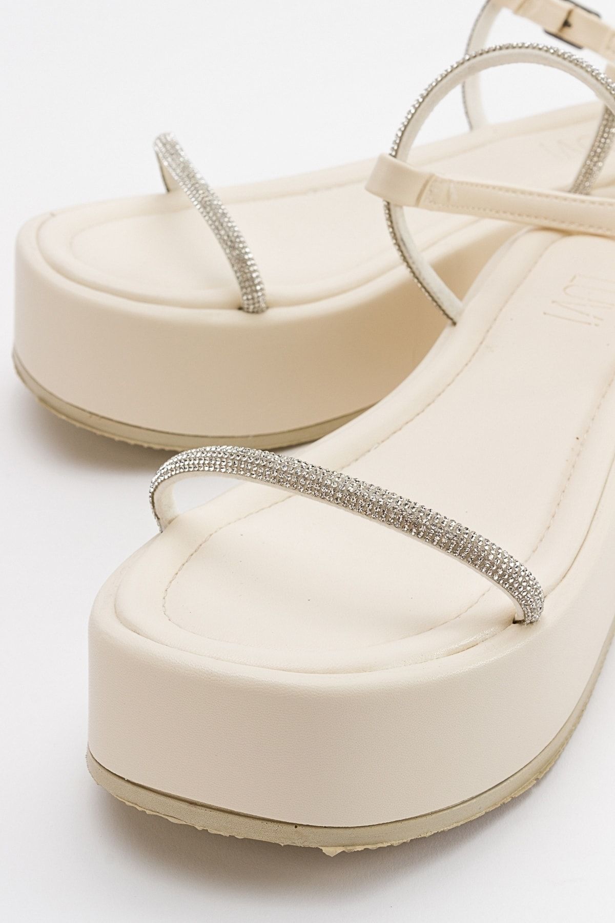 صندل نود زنانه های Ekos Ekru Beige luvishoes