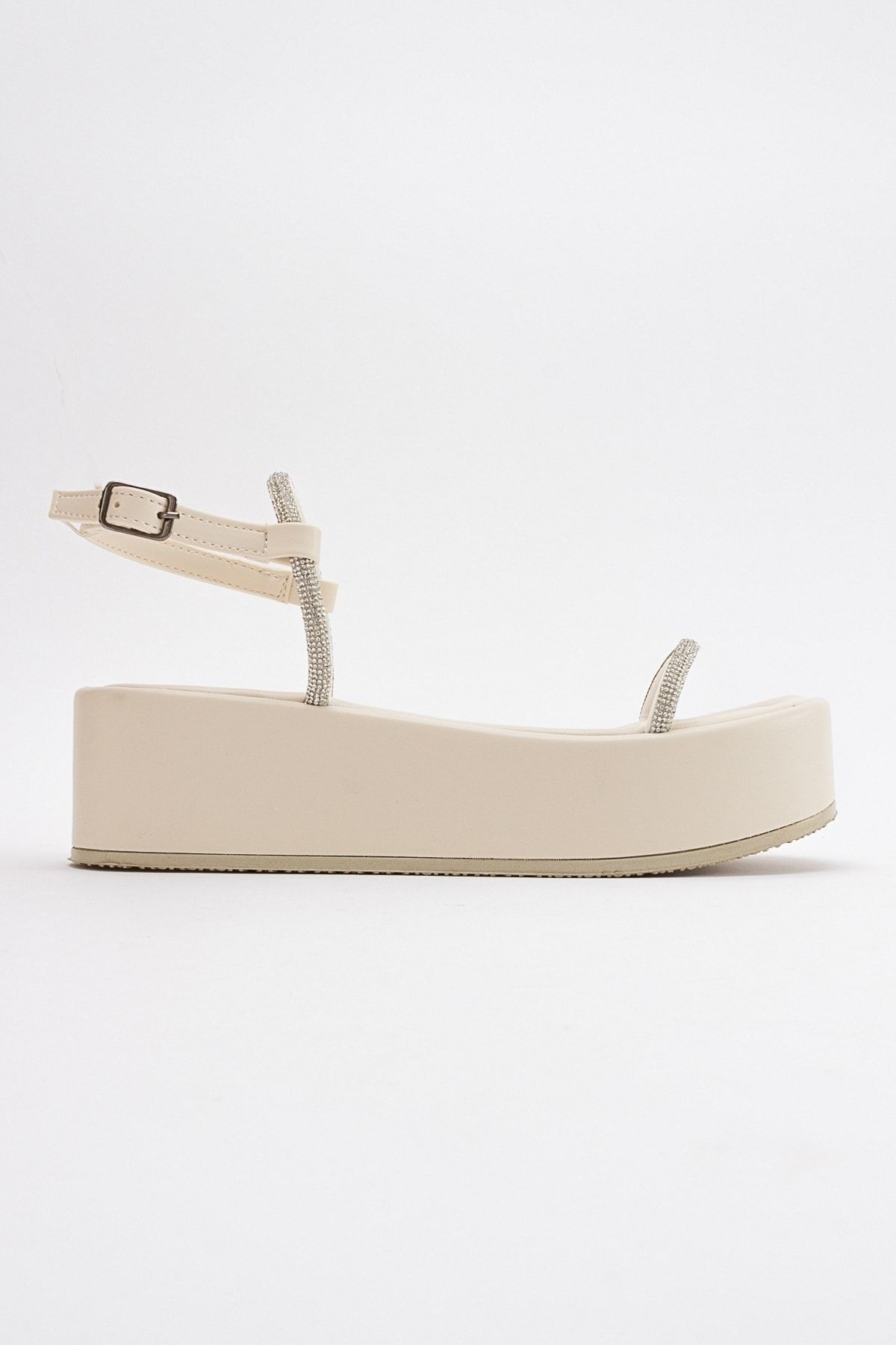 صندل نود زنانه های Ekos Ekru Beige luvishoes