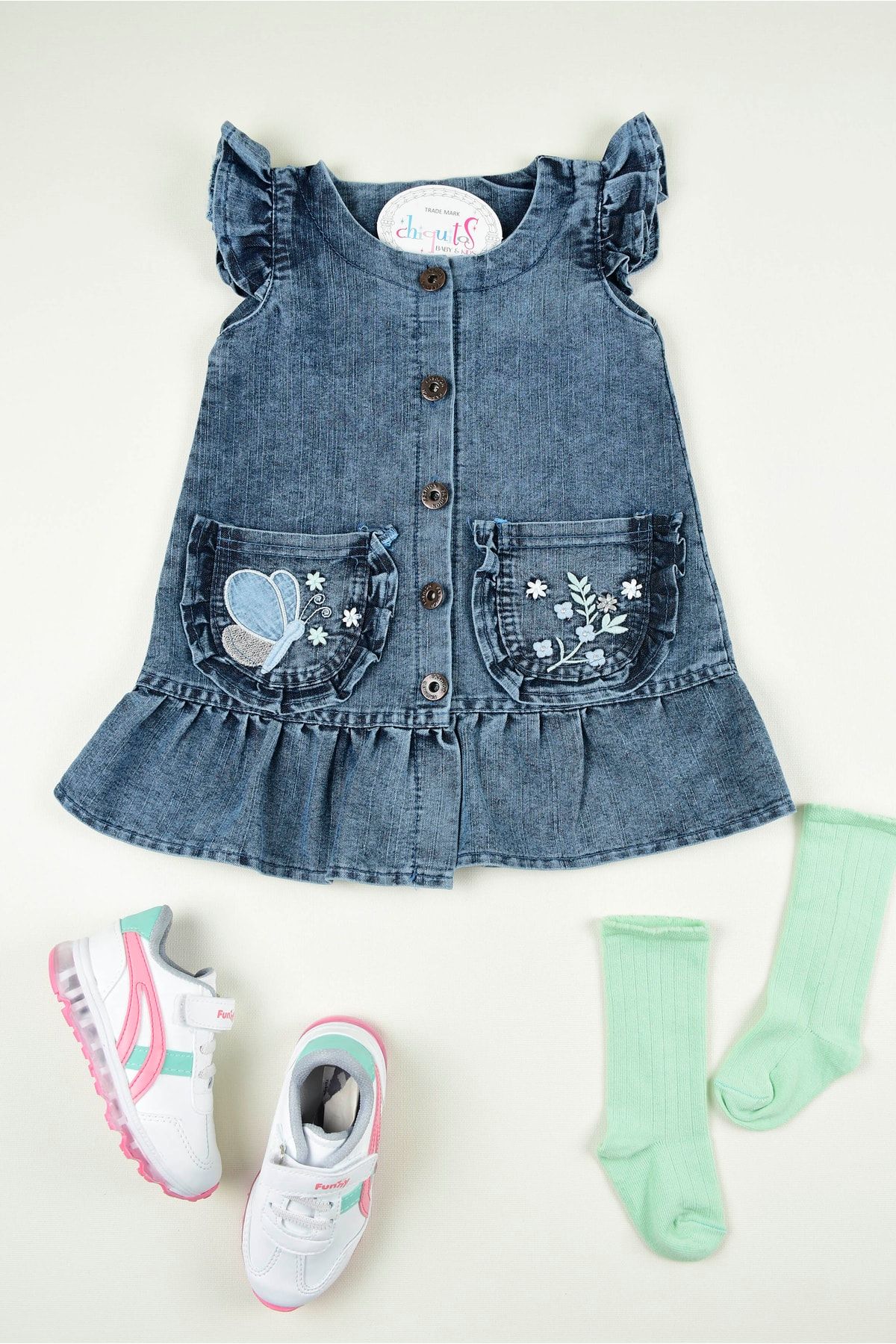 CH QU TOS Baby Girl Denim Dress