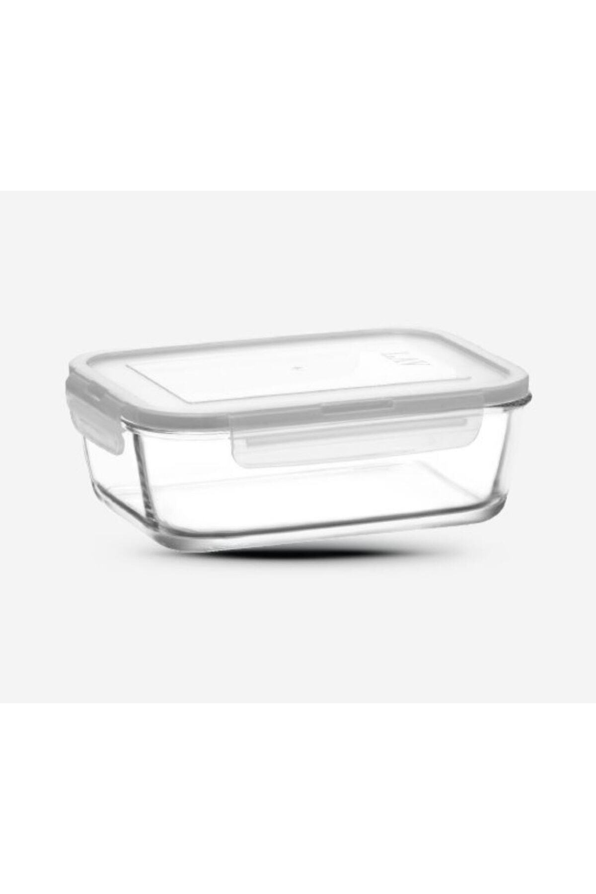LAV-Set of 4 White Glass Lock Storage - 1900Cc 1200Cc 800Cc 400Cc 6