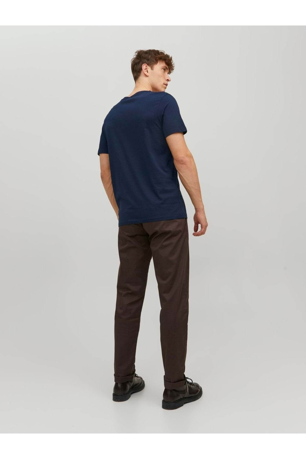 تیشرت مردانه آبی سرمه ای جک اند جونز | ST06452 اورجینال - تصویر 6