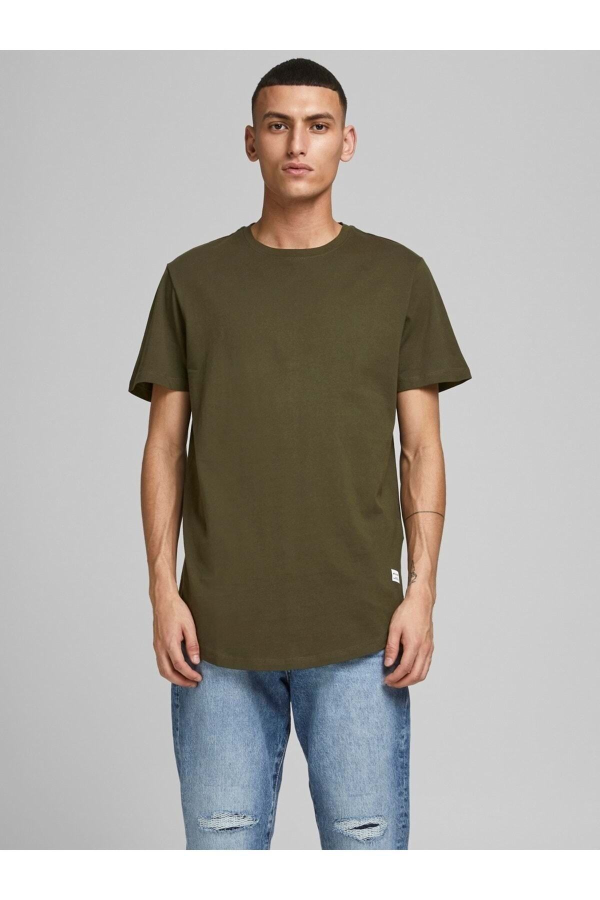 تیشرت مردانه خاکی جک اند جونز | ST06451 اورجینال - تصویر 2