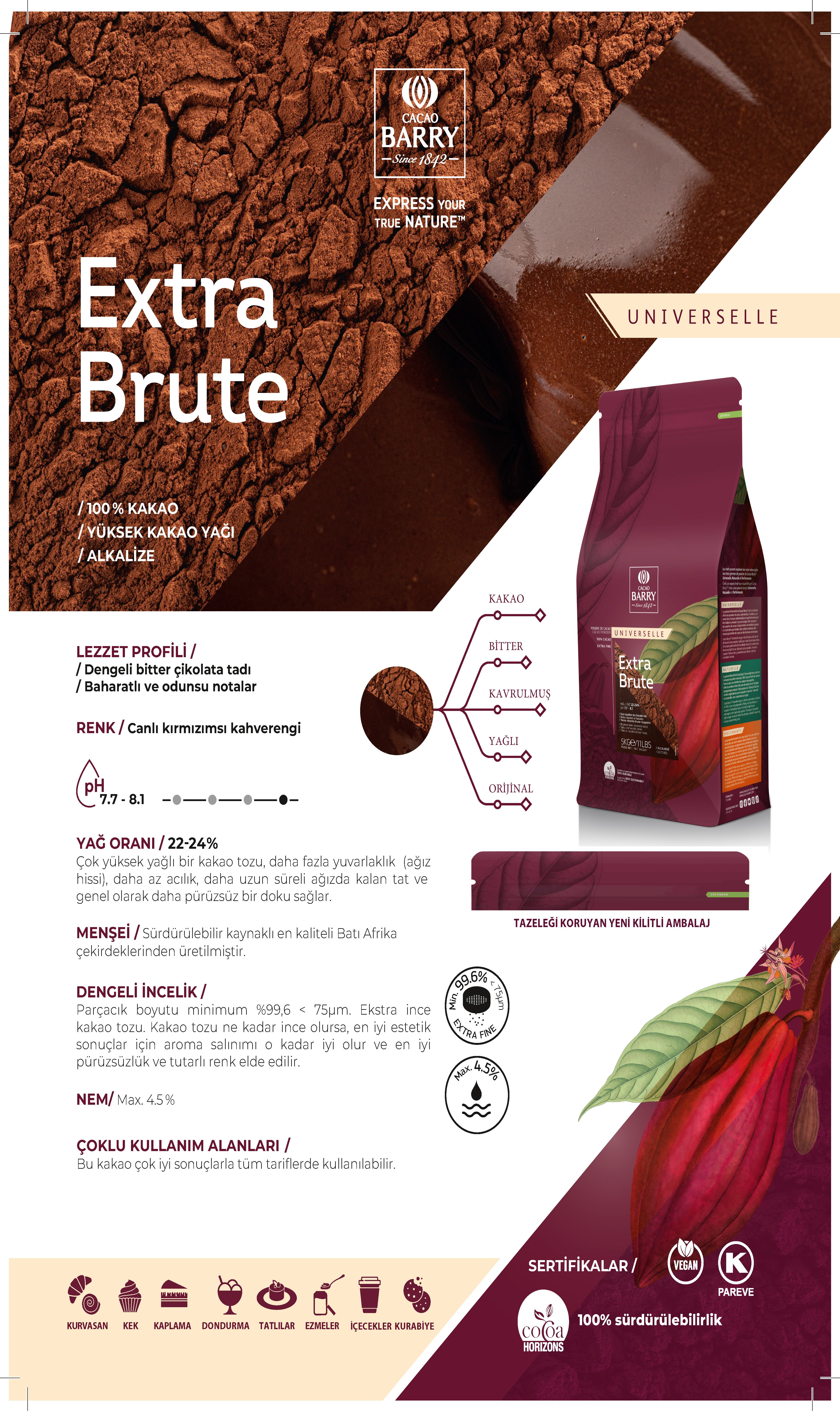 Callebaut Extra Brute Cocoa Powder - 1 kg.