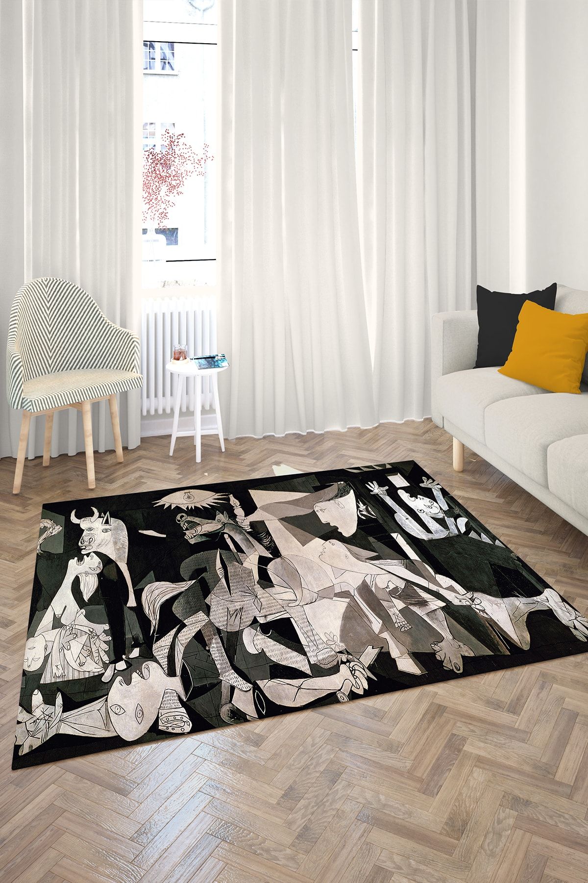 Vagonik-Pablo Picasso Guernica Carpet Digital Printed Carpet Non-Slip Base Washable Carpet 2