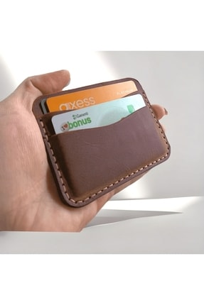 Minimalim Leather Craft Hakiki Deri El Yapımı Kartlık
