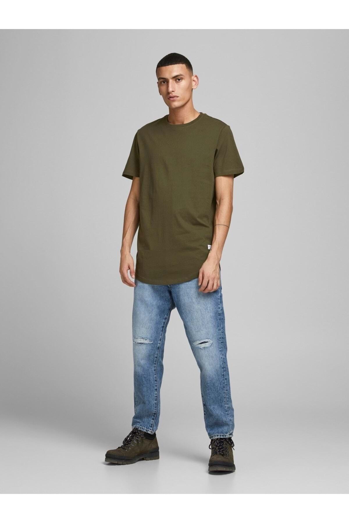 تیشرت مردانه خاکی جک اند جونز | ST06451 اورجینال - تصویر 3