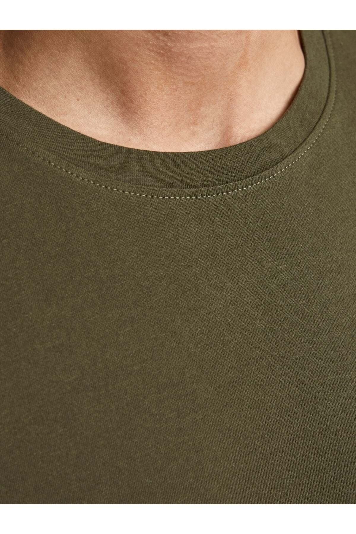 تیشرت مردانه خاکی جک اند جونز | ST06451 اورجینال - تصویر 4