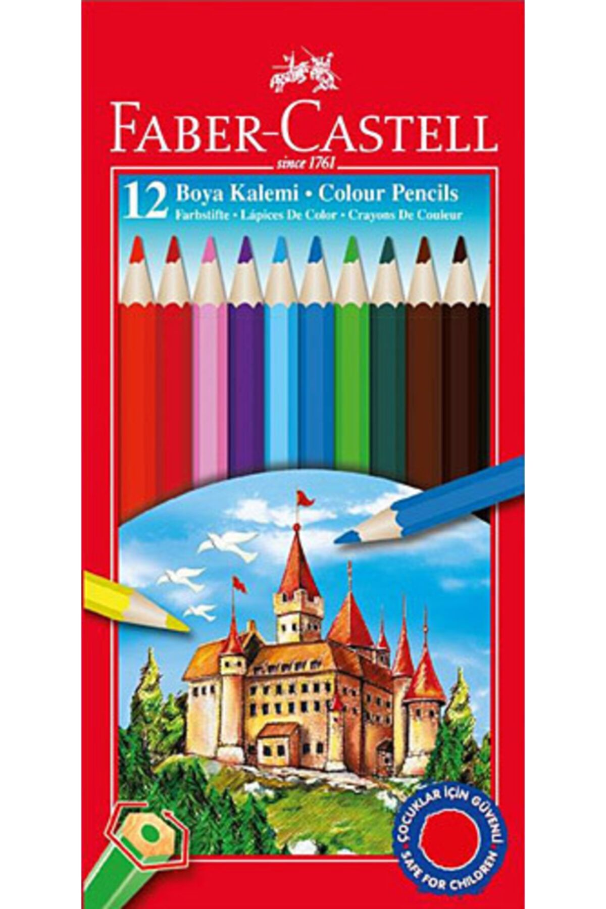 Faber Castell - 12 Renk Kuru Boya Kalemi