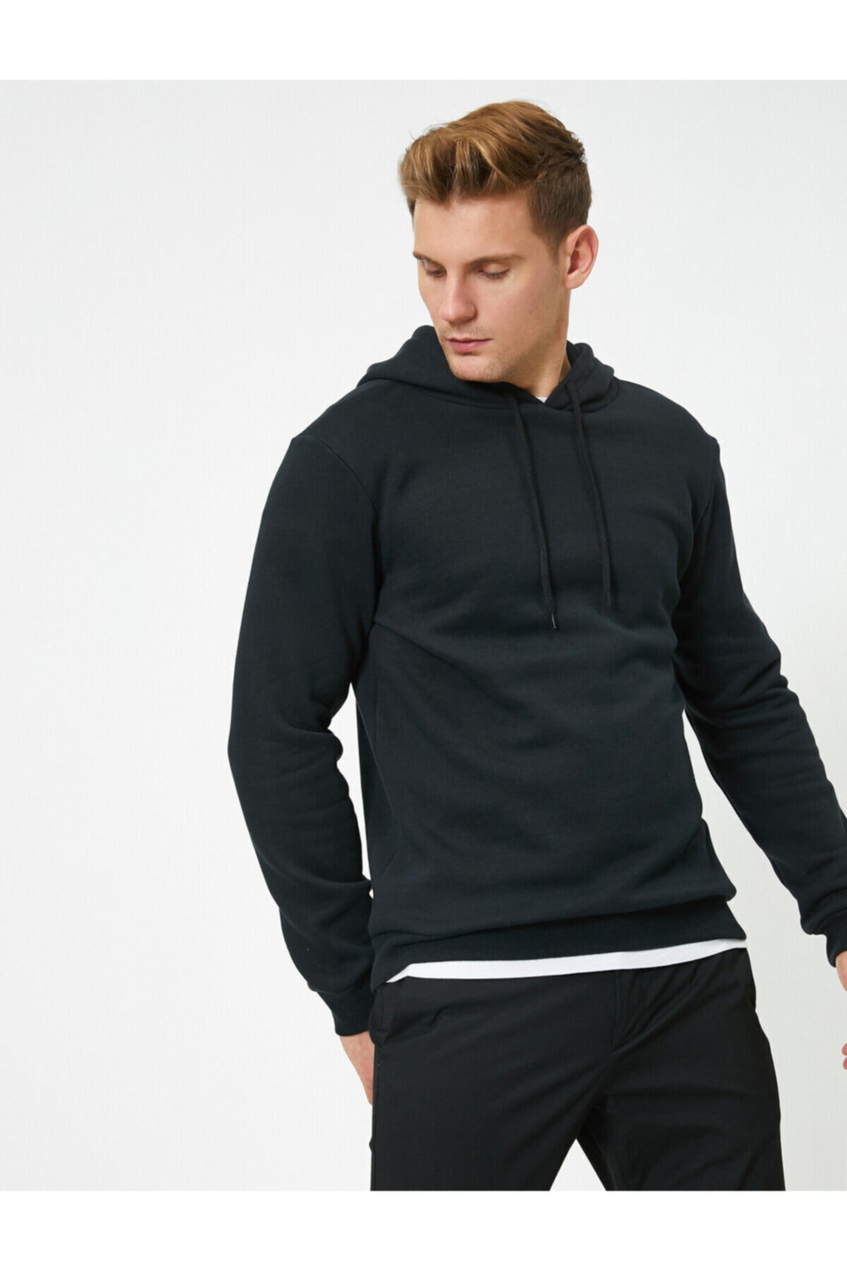 سویشرت مردانه مشکی کوتون | 1KAM75593LK اورجینال - تصویر 2