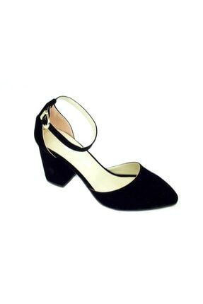 Kadın Siyah Kalın Topuk Bılekten Bağlamalı Ayakkabı PRA-1673290-098729