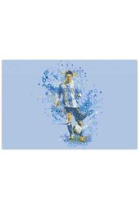 Ahşap Tablo Lionel Messi Arjantin Milli Forma Mozaik -50-70 Cm Yatay-11979 -50-70