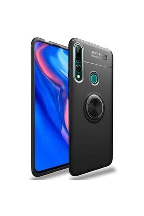 Huawei Y9 Prime 2019 Kılıf Ravel Metal Yüzüklü Standlı Shockproof Silikon + Nano Cam RvL200