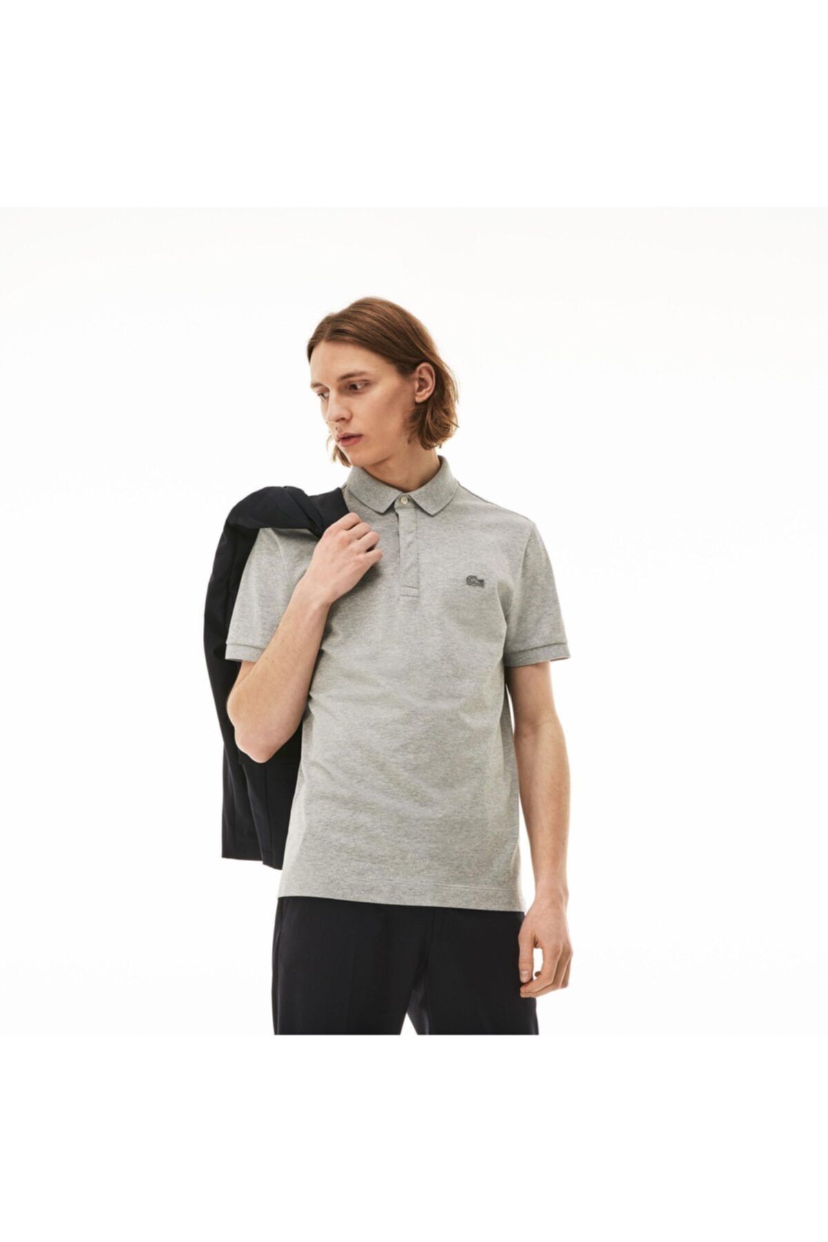 تی شرت یقه پولو مردانه خاکستری چوگان YAKA TSHIRT PH5522 CCA Lacoste