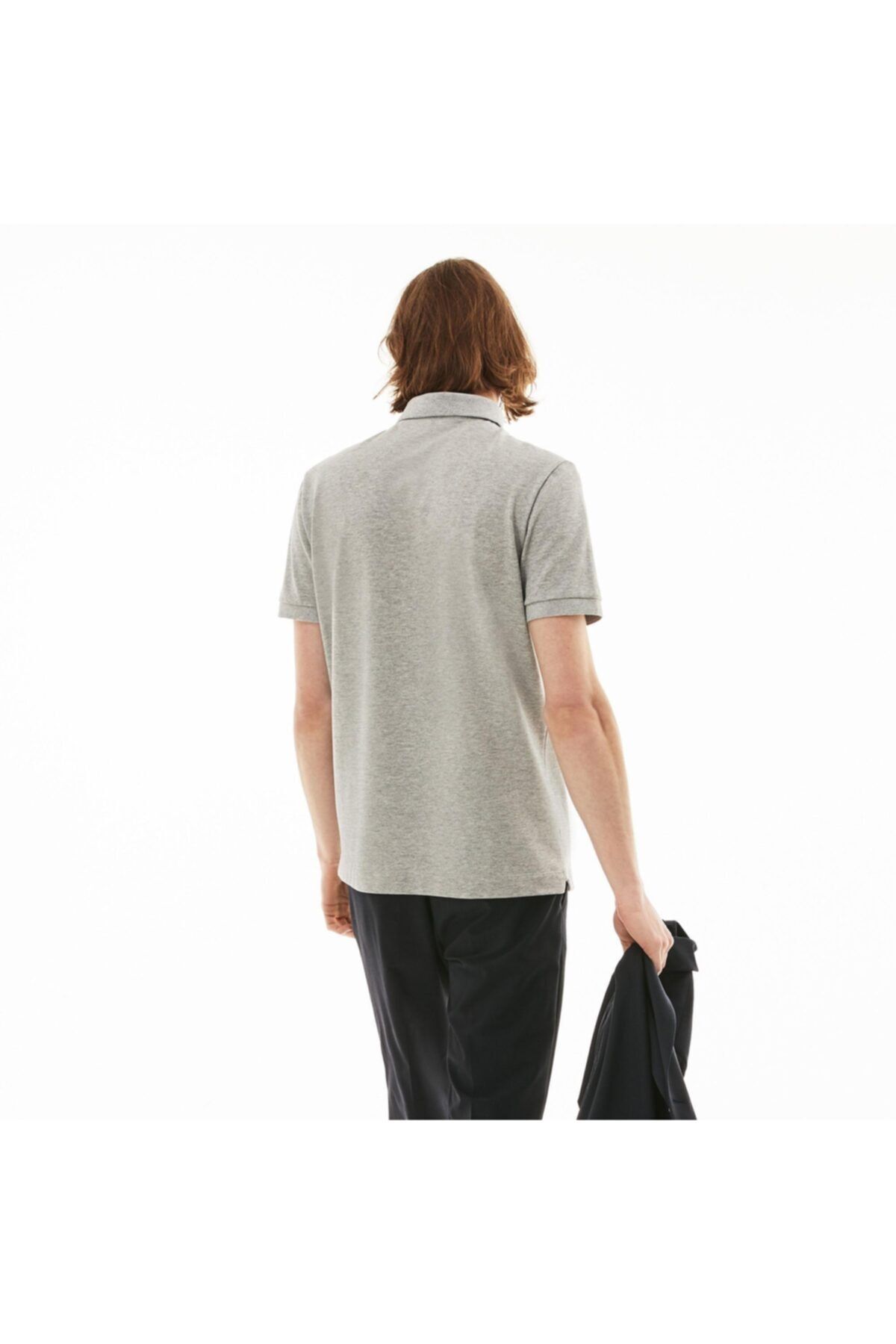 تی شرت یقه پولو مردانه خاکستری چوگان YAKA TSHIRT PH5522 CCA Lacoste