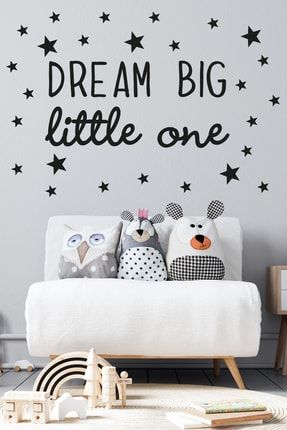 Dream Big Little One Siyah Bebek Ve Çocuk Odası Sticker 76303