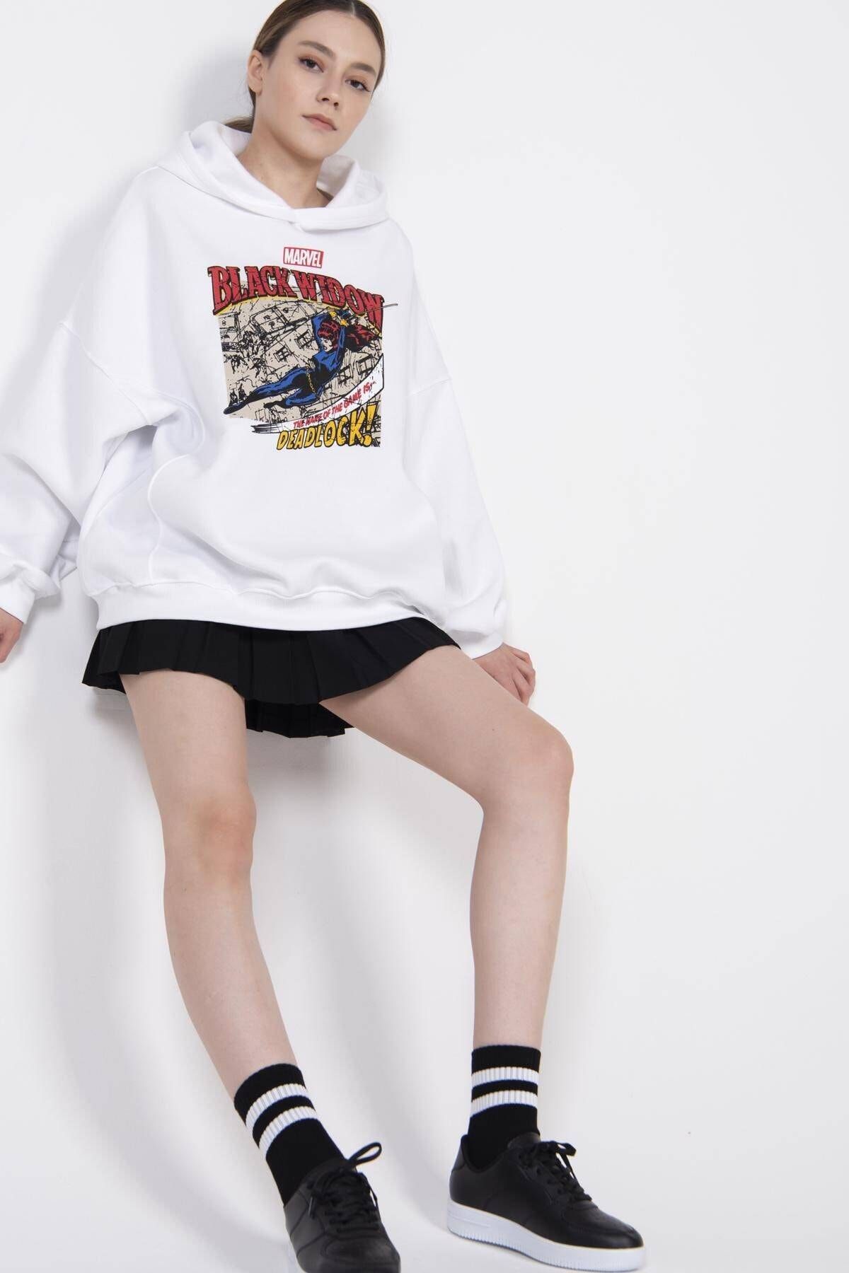 Addax Kadin Beyaz Baskili Sweat S0967 Adx 0000022390 Trendyol