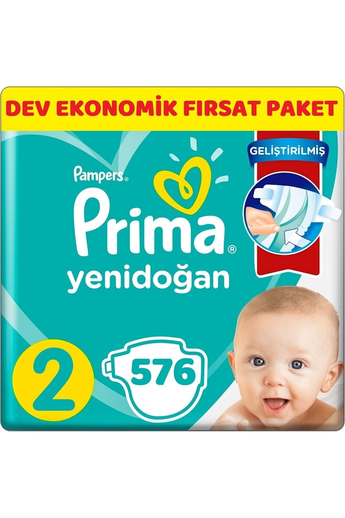 Prima Bebek Bezi Beden:2 (4-8kg) Mini 576 Adet Dev Ekonomik Fırsat Pk