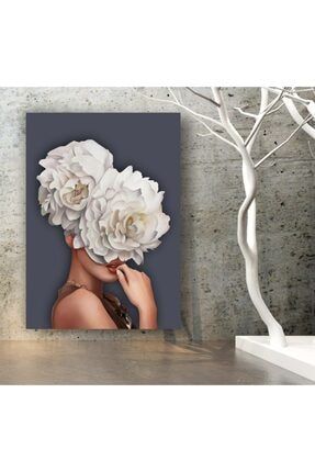 Çiçek Saçlı Kadın - Her Mekana Uygun Dekoratif Kanvas Tablo 30x45 Cm Ebat nes-950