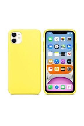 Apple Iphone 11 (6.1) Sarı İçi Kadife Lansman Silikon Kılıf 11-SY-168