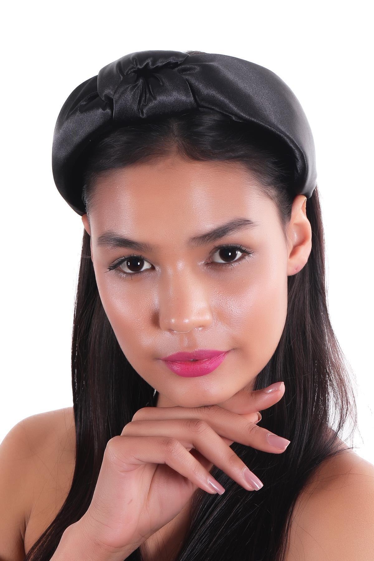 Hahai Women's Wide Band Knot Satin Crown