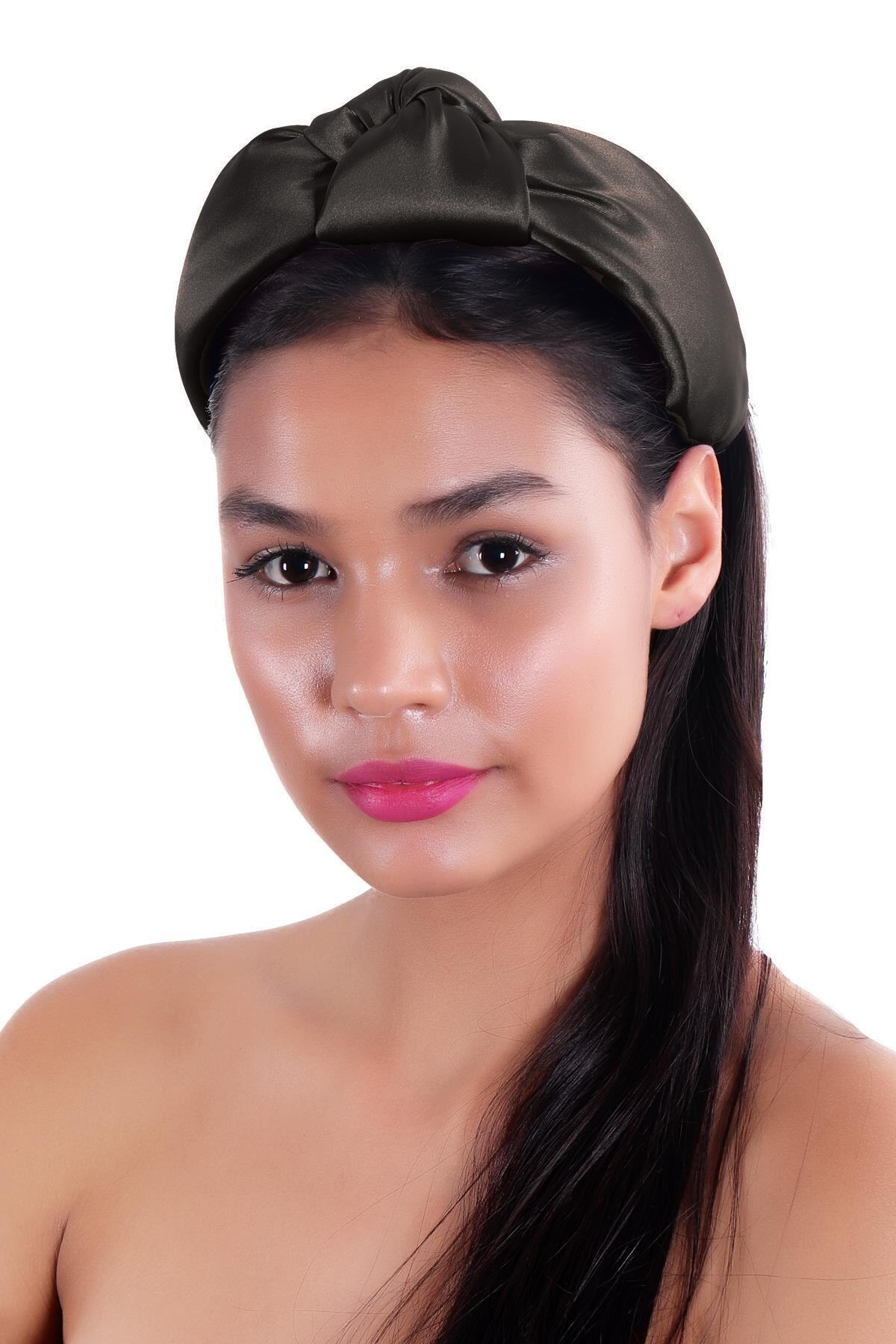 Hahai Women's Wide Band Knot Satin Crown