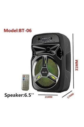 Bt-06 Bluetoothlu Şarjlı Taşınabilir Fm Radyolu Karaoke s61