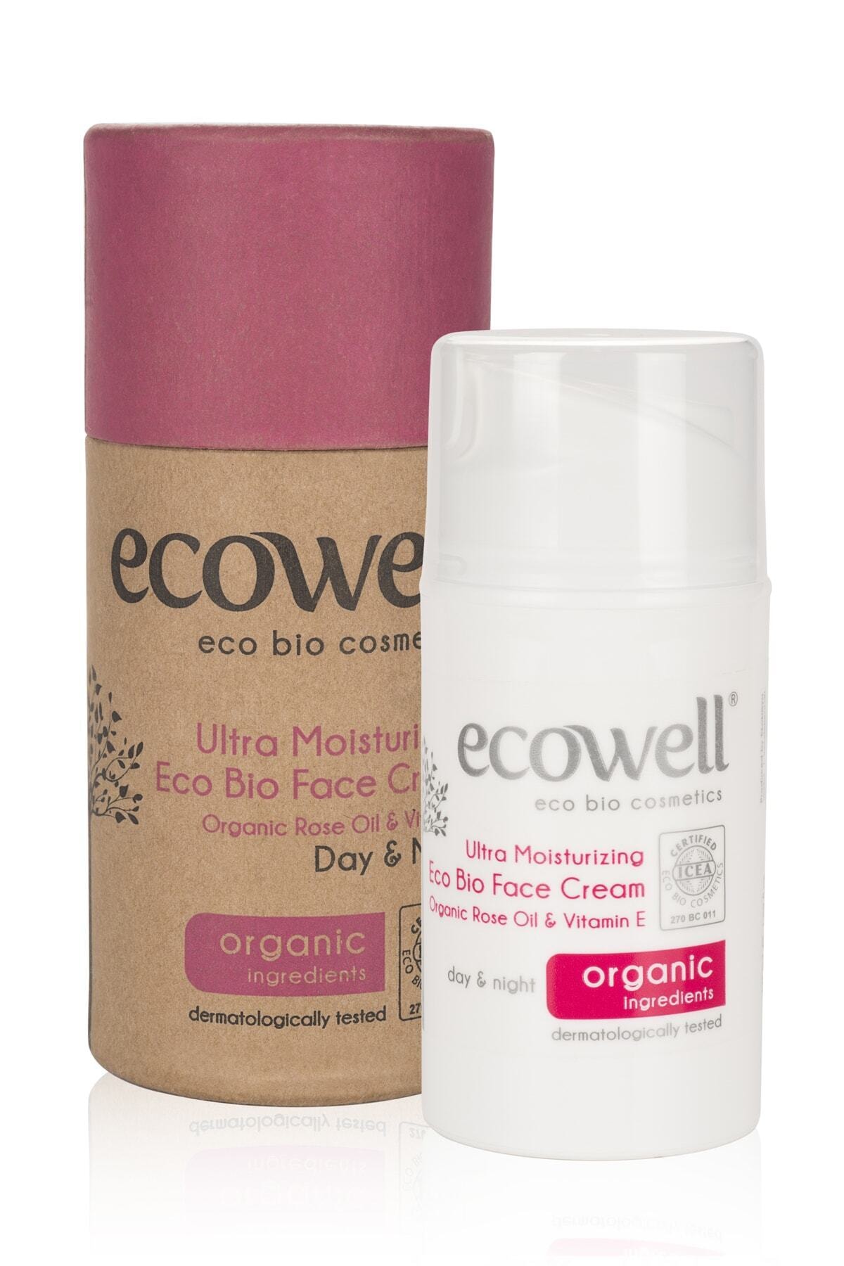 Ecowell Organik Ultra Nemlendirici Eco Bio Yüz Bakım Kremi (50 Ml) - Organik Gül Yağı & E Vitamini