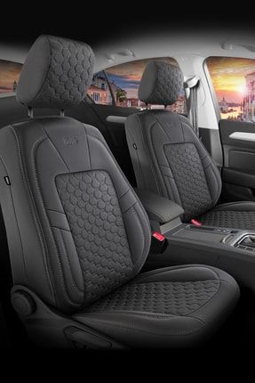 Deluxe Boss Giovanni Butti Diamond Universal Deri Oto Koltuk Kilifi Dm13 Siyah Deri Kirmizi Nakis Trendyol