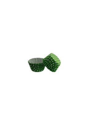 Kek Kalıbı Pet Kapsül 52x45 Mm Kağıt Cupcake Kağıdı - 100 Adet Puantiyeli Yeşil TE5221