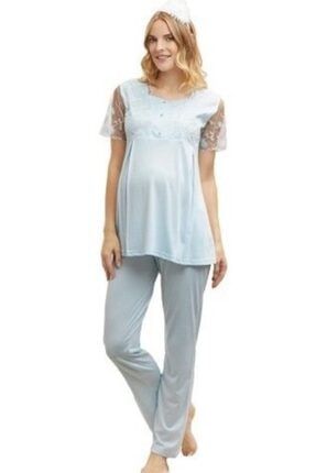 Kadın Mavi Loğusa Pijama 24-0319