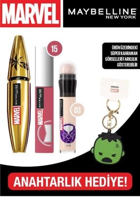 Maybelline New York Marvel Collection 3 Lu Makyaj Seti Anahtarlik Hediye Trendyol