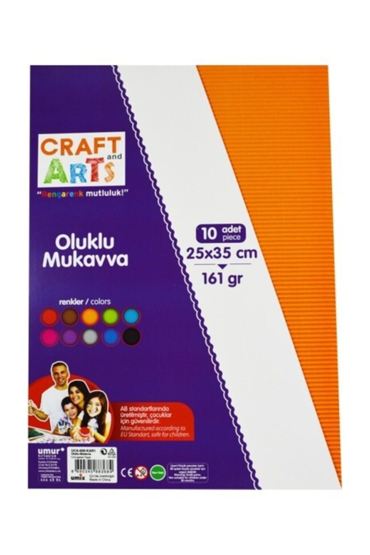 Genel Markalar Craft And Arts Oluklu Mukavva Sımlı 25x35 10'lu Paket 165 Gram
