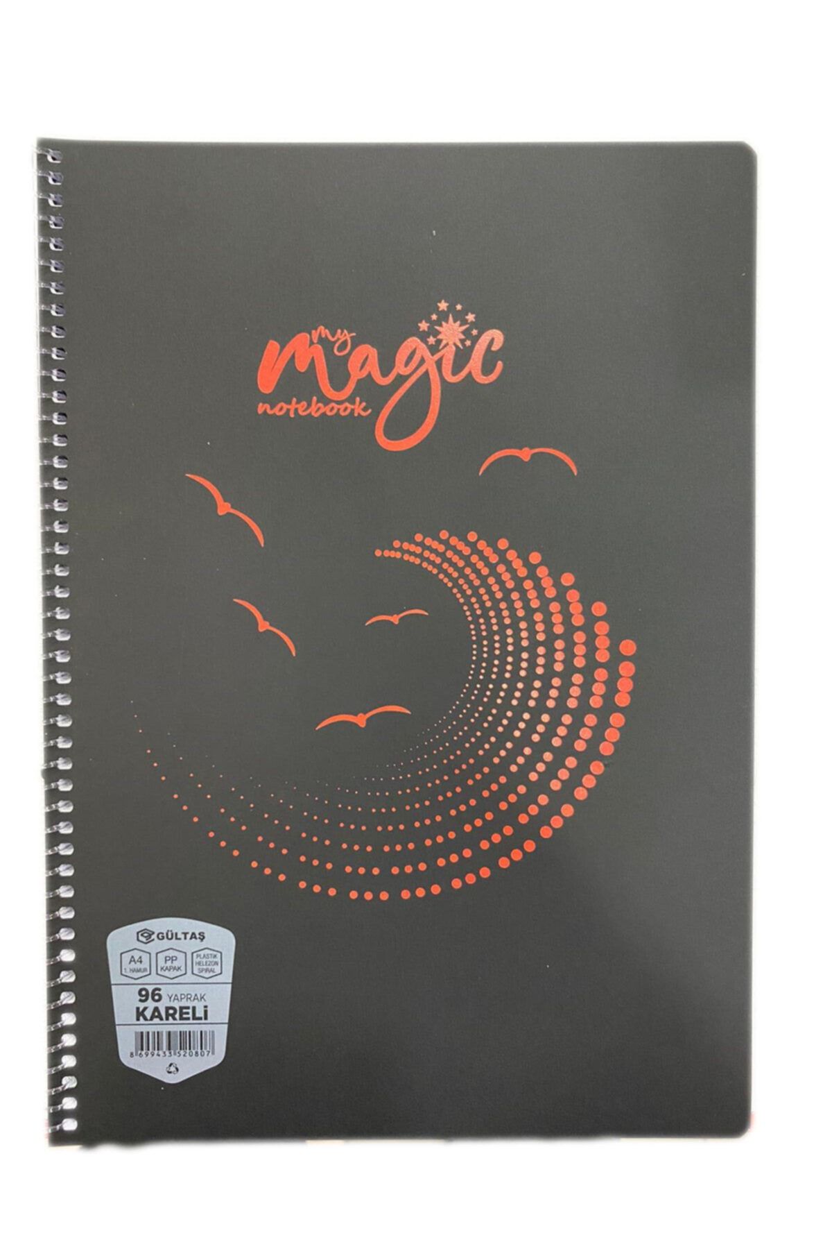 Gülpaş-Gültaş 96 Sheets Checked Spiral Notebook Black 1