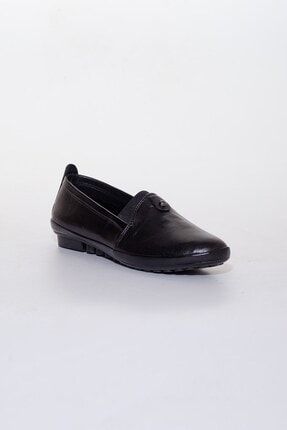 Kadın Siyah Doğal Deri Troklu Ayakkabı 008-2003-DERI