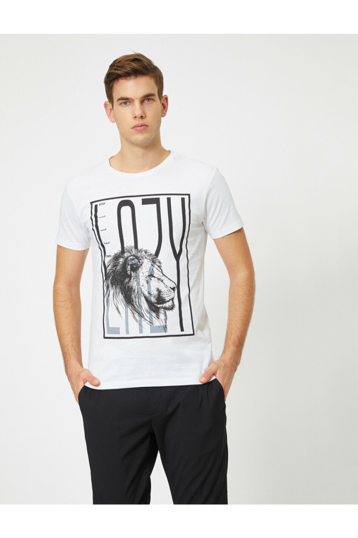 Koton T-Shirt Weiß Regular Fit Fast ausverkauft