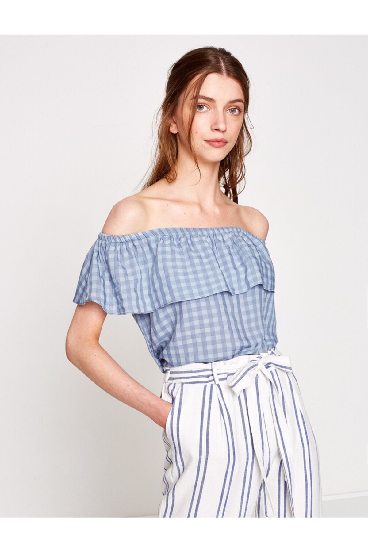 Koton Bluse Blau Regular Fit Fast ausverkauft