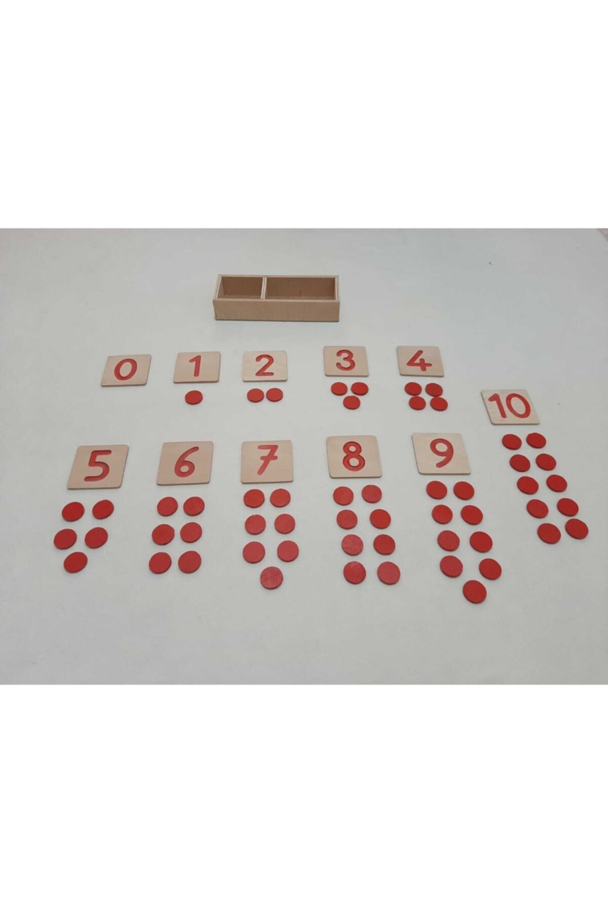 Montessori Gemisi Kırmızı Pullu Sayı Kartları fotoğrafı 2 (önizleme)