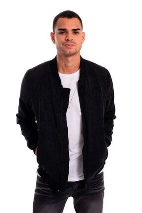 Densmood Erkek Siyah Bomber Ceket Trendyol