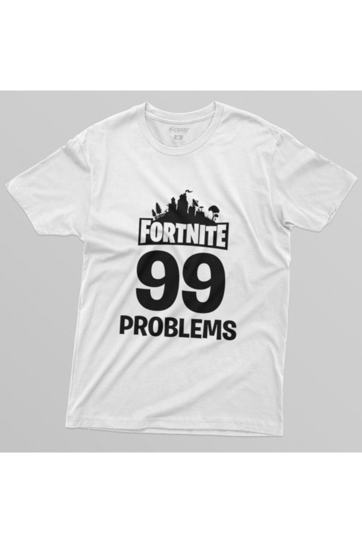 Crazy-Fortnite 99 Problems On White Men's T-Shirt 4