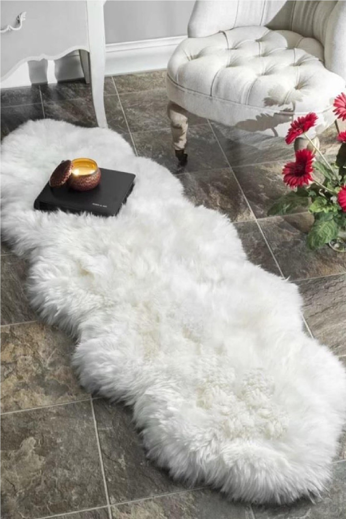 lyn home decor 60x180 beyaz ithal yumusak tuylu post kilim post koltuk sali fiyati yorumlari trendyol