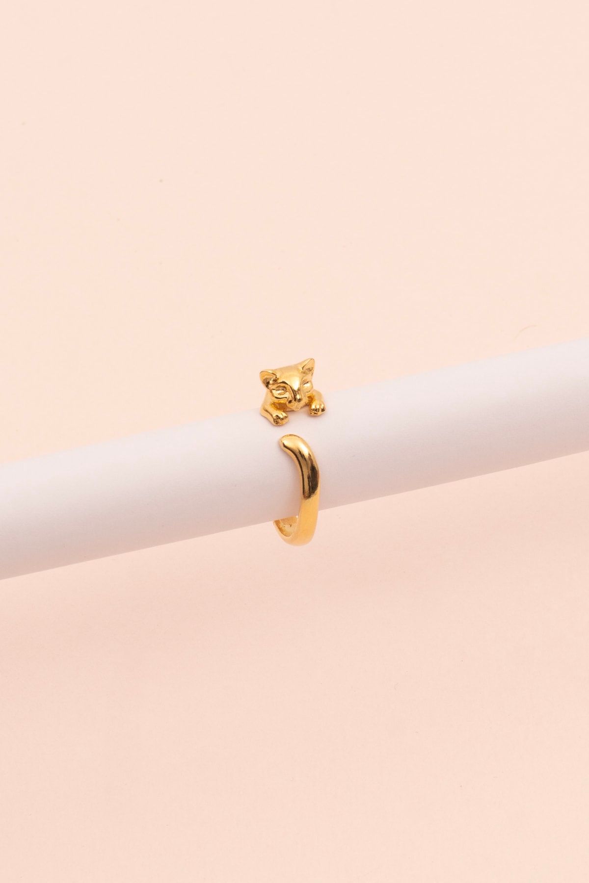 Soa Jewellery-خاتم نسائي صغير مطلي بالذهب على شكل حيوان 1