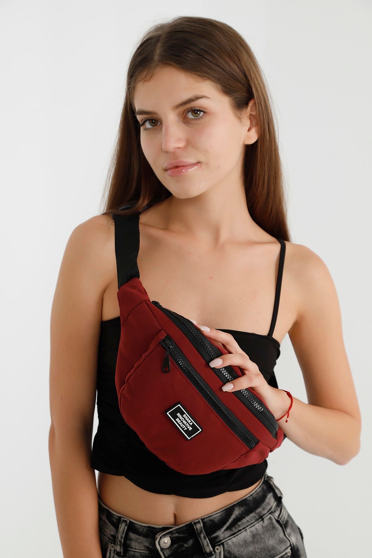 Shaka Bum Bag Burgundy Plain