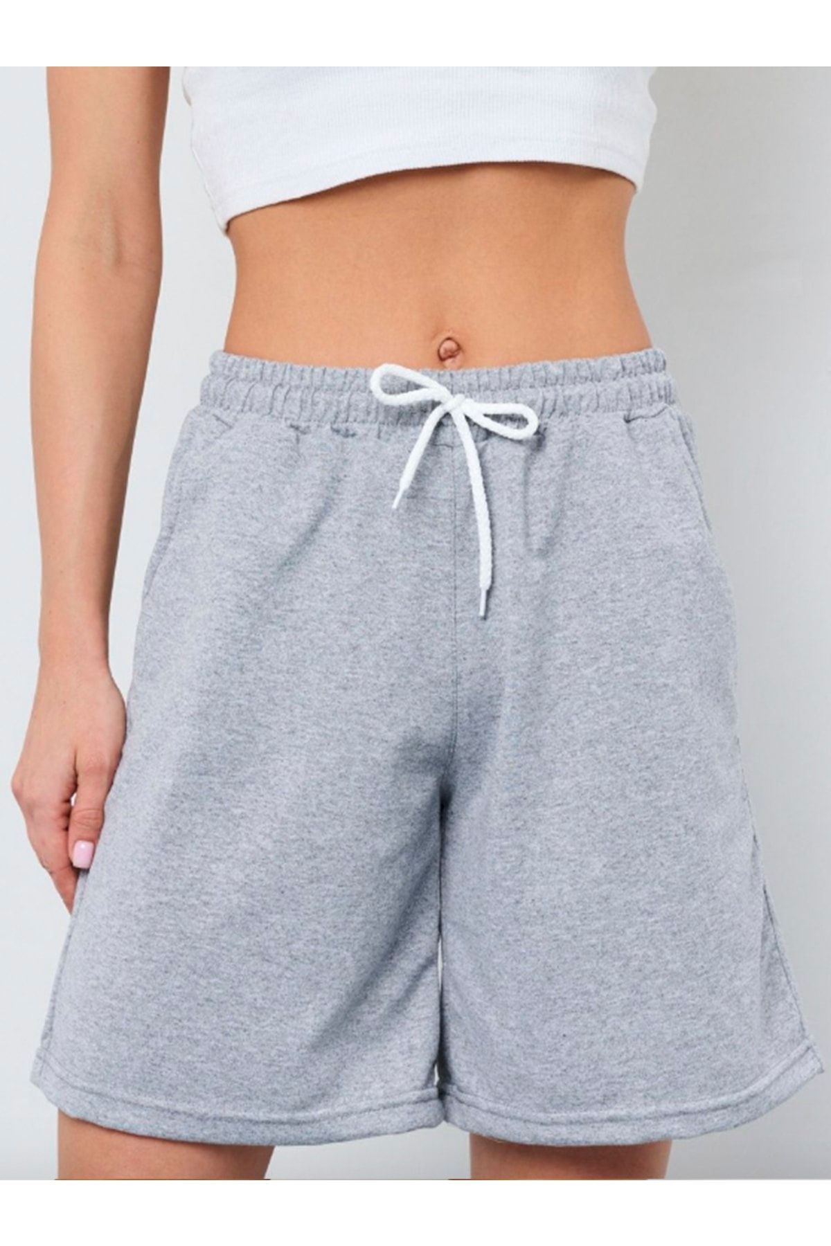 Pear Wear Pantaloni Scurți Elastici Cu Buzunar, Damă, Negru, Gri Și Negru Unisex - L