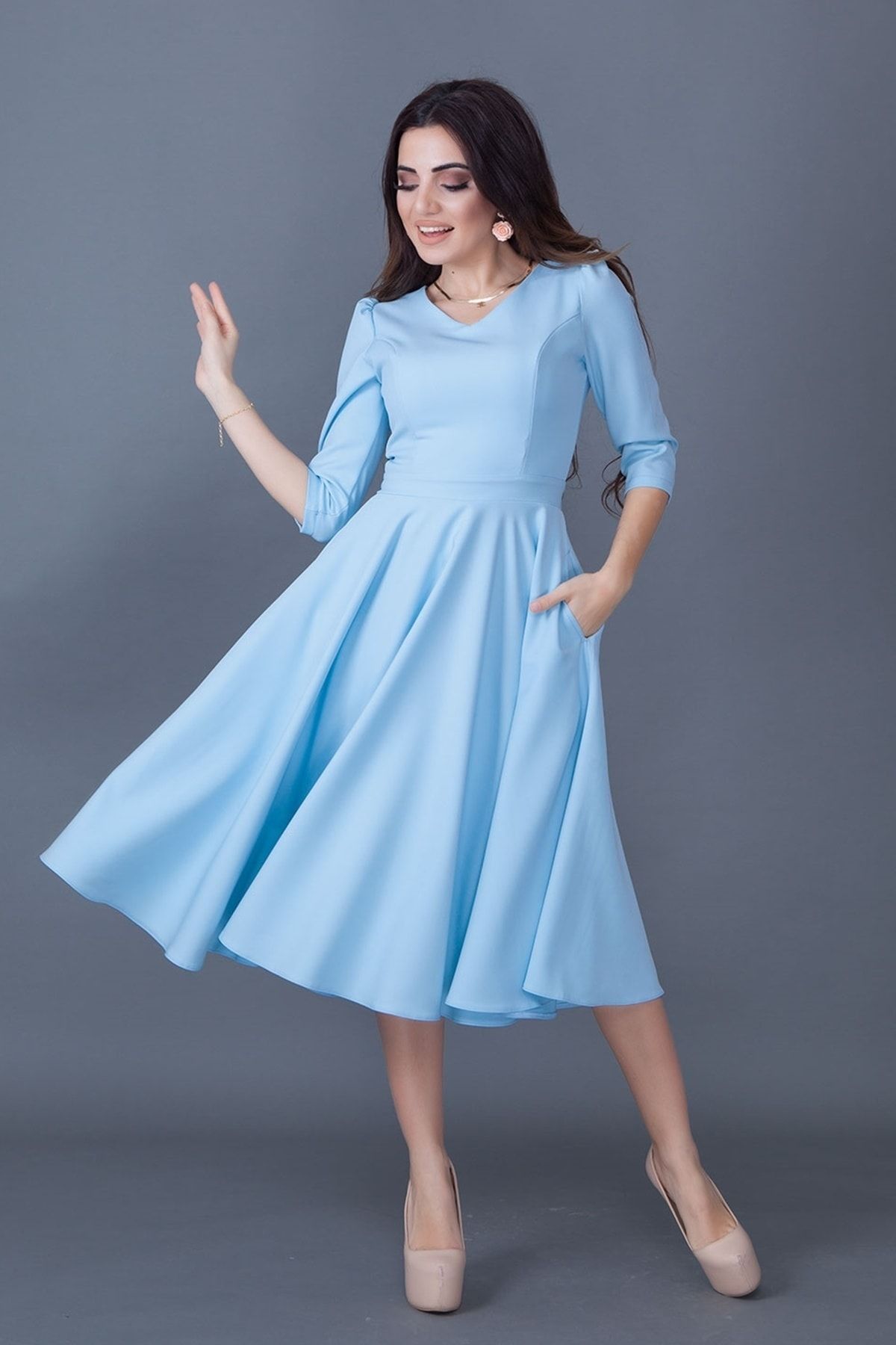 Women's light blue cocktail dress deals