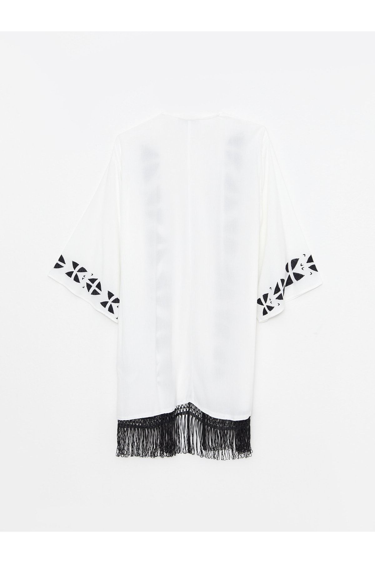Şal Yaka Nakışlı Viskon Kadın Kimono
