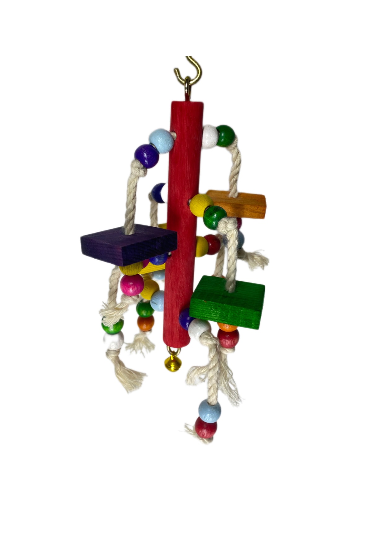 ADAPATİ PET Ahşap El Yapımı Kuş Kemirme Oyuncağı