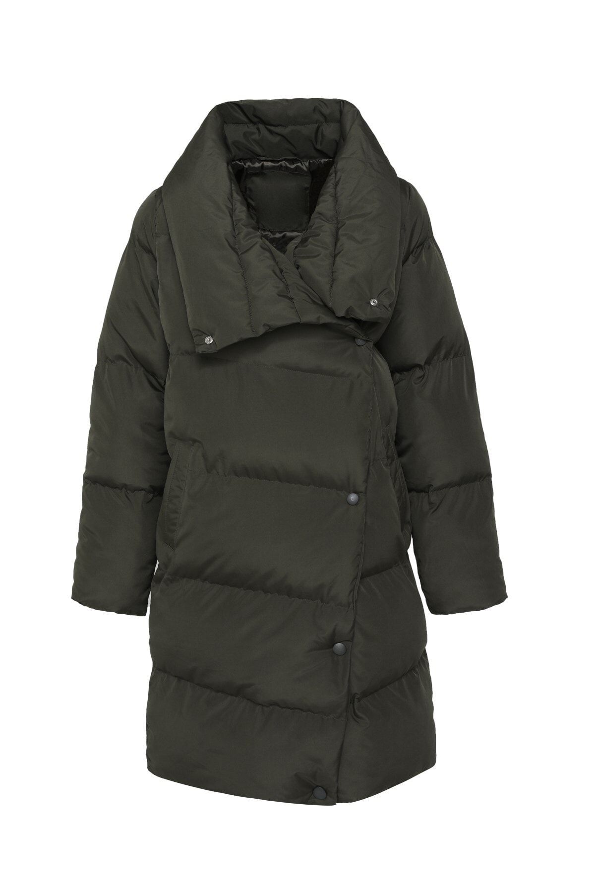 Zara puffer coat cheap with wrap collar