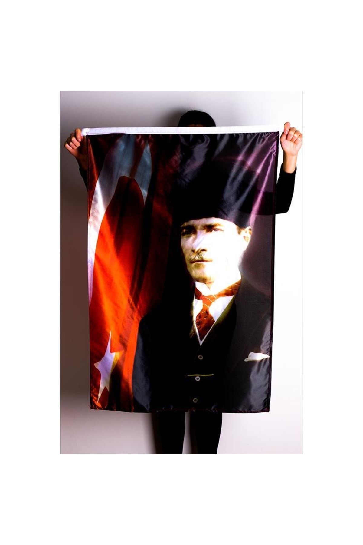 ZC Bayrak Atatürk Portre Raşel Kumaş Dijital Baskı Bayrak