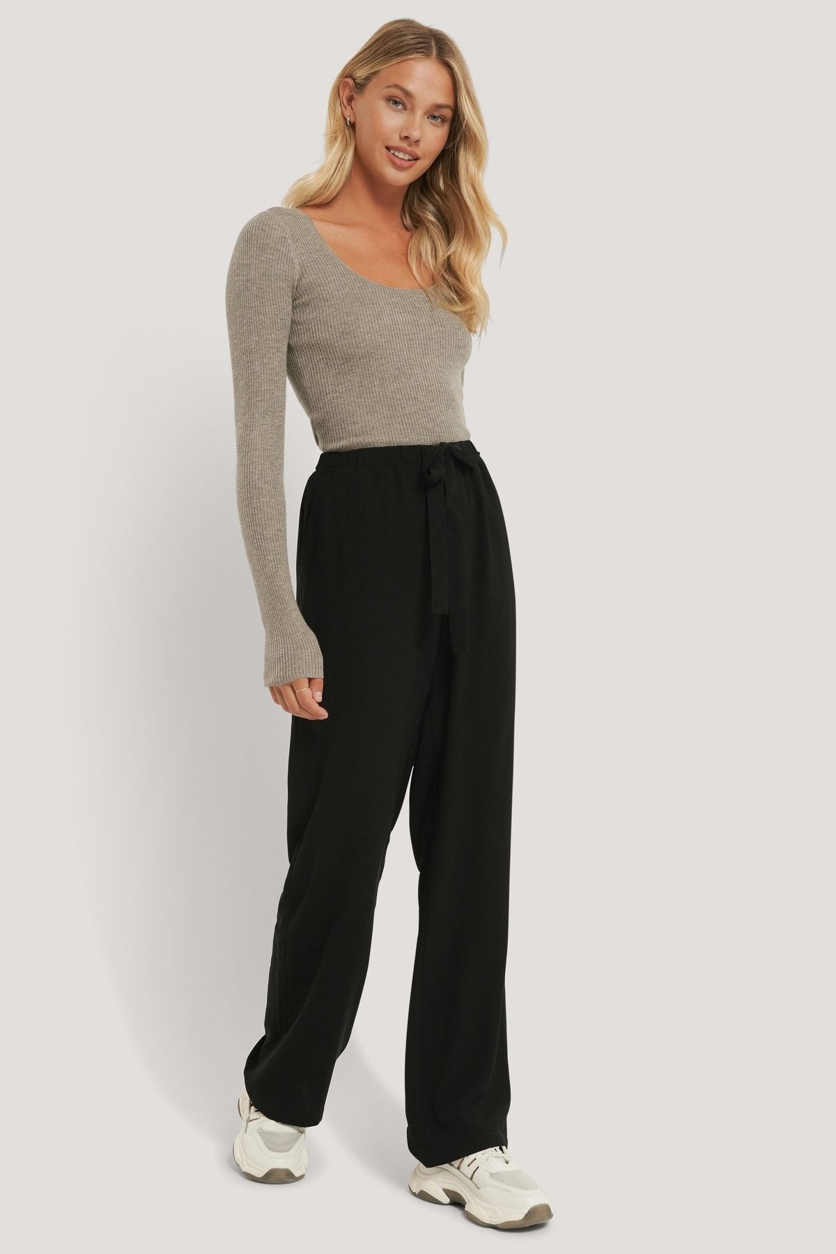 NA-KD Hose Schwarz Wide Leg